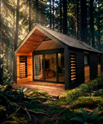 Дом 7×5 7×5 — Модульный дом 7×5 м (35 м²) с панорамным остеклением. Детали и фото — в карточке товара ВКонтакте.